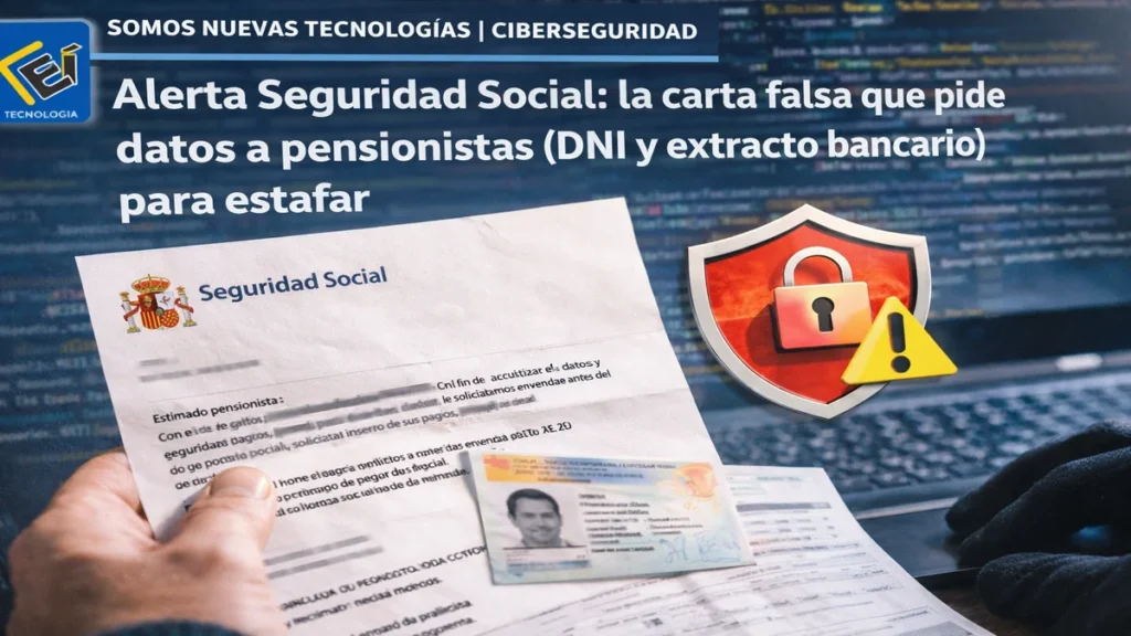 Alerta Seguridad Social: la carta falsa que pide datos a pensionistas (DNI y extracto bancario) para estafar